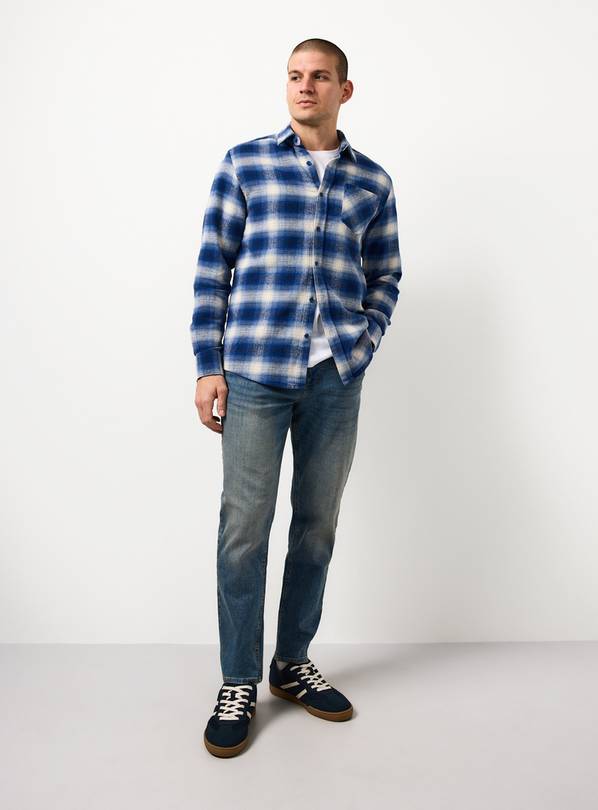 Mid Rinse Denim Tapered Leg Jeans 42R